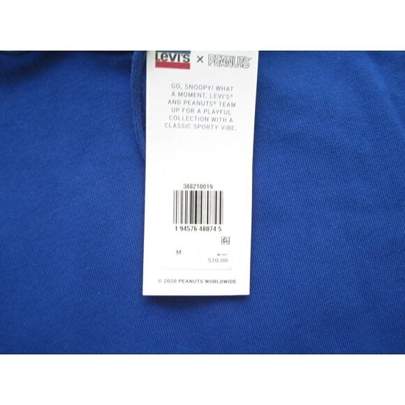 New W/ Tag 2020 Levi's x Peanuts Relaxed Snoopy Blue Pullover Hoodie Size M - Picture 6 of 8